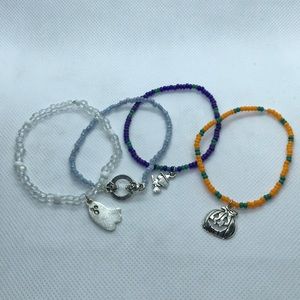 Handbeaded Halloween Charm Bracelet Set